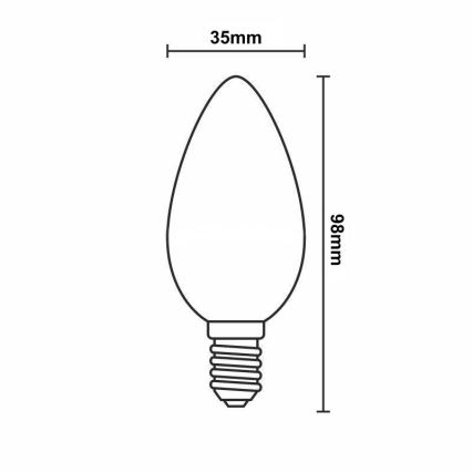 LED Stmievateľná žiarovka FILAMENT C35 E14/6W/230V 3000K