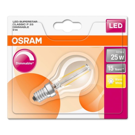 LED Stmievateľná žiarovka FILAMENT E14/3W/230V 2700K - Osram
