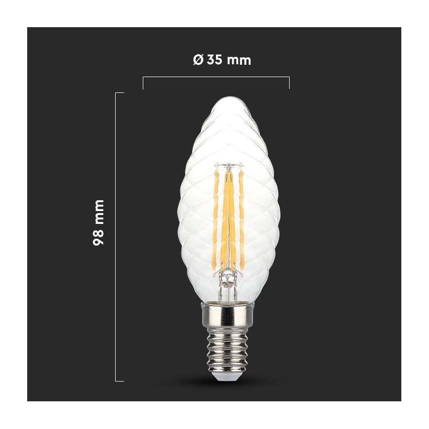 LED Stmievateľná žiarovka FILAMENT E14/4W/230V 3000K