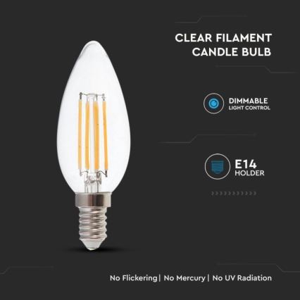 LED Stmievateľná žiarovka FILAMENT E14/4W/230V 3000K