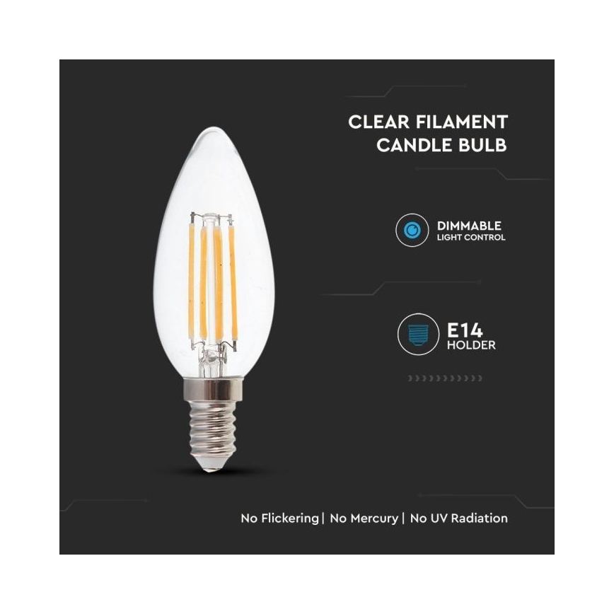 LED Stmievateľná žiarovka FILAMENT E14/4W/230V 3000K