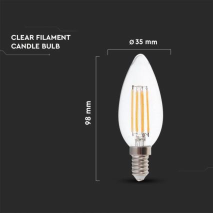 LED Stmievateľná žiarovka FILAMENT E14/4W/230V 3000K