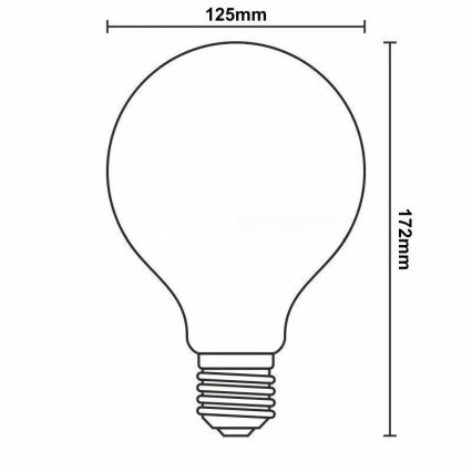 LED Stmievateľná žiarovka FILAMENT G125 E27/11W/230V 3000K