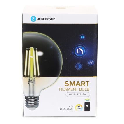 LED Stmievateľná žiarovka FILAMENT G125 E27/6W/230V 2700-6500K Wi-Fi - Aigostar