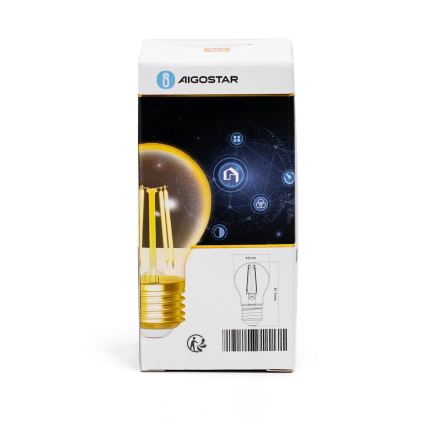 LED Stmievateľná žiarovka FILAMENT G45 E27/4,5W/230V 2700-6500K Wi-Fi - Aigostar