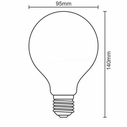 LED Stmievateľná žiarovka FILAMENT G95 E27/11W/230V 4000K