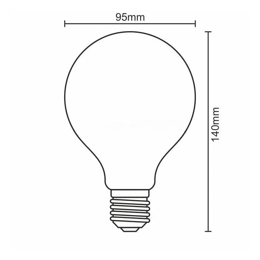LED Stmievateľná žiarovka FILAMENT G95 E27/11W/230V 4000K