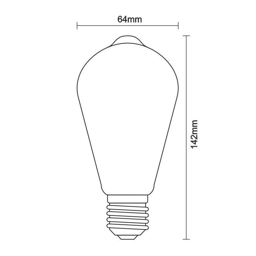 LED Stmievateľná žiarovka FILAMENT ST64 E27/11W/230V 3000K