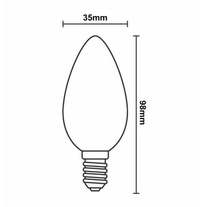 LED Stmievateľná žiarovka FILAMENT VINTAGE C35 E14/6W/230V 2000K
