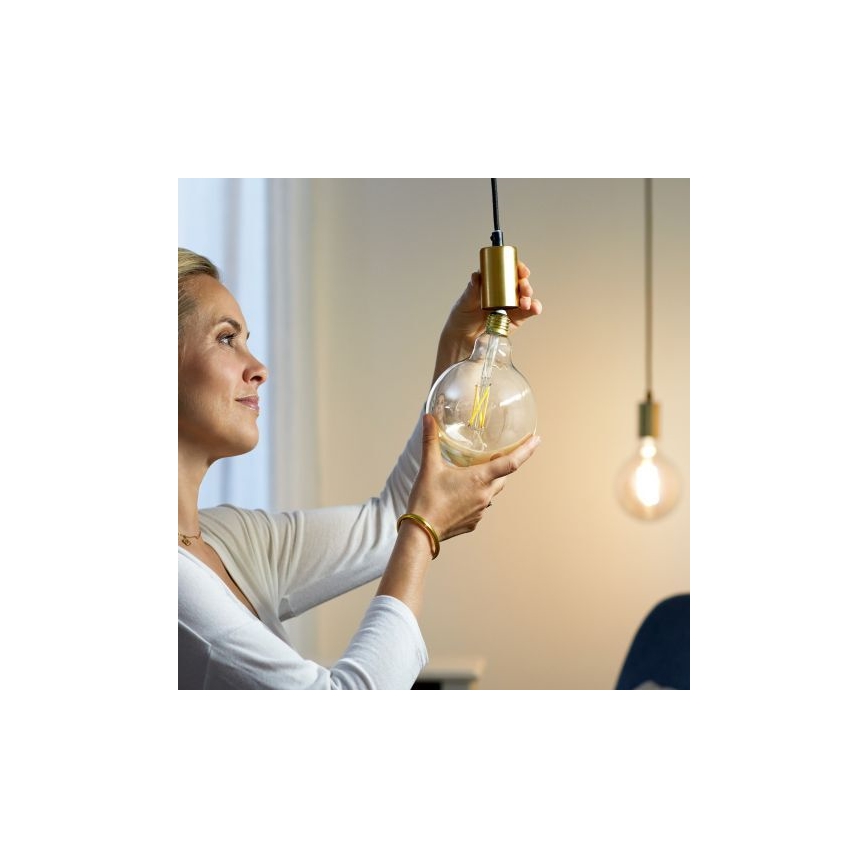 LED Stmievateľná žiarovka FILAMENT G125 E27/7W/230V 2700-6500K CRI 90 Wi-Fi - WiZ