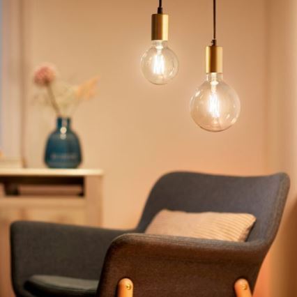 LED Stmievateľná žiarovka FILAMENT G125 E27/7W/230V 2700-6500K CRI 90 Wi-Fi - WiZ