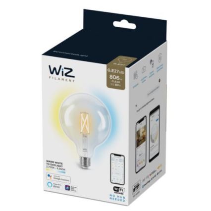 LED Stmievateľná žiarovka FILAMENT G125 E27/7W/230V 2700-6500K CRI 90 Wi-Fi - WiZ