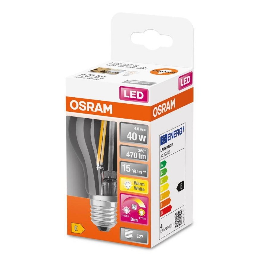 LED Stmievateľná žiarovka GLOW DIM A60 E27/4W/230V 2200-2700K - Osram