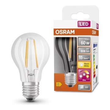 LED Stmievateľná žiarovka GLOW DIM A60 E27/7W/230V 2200-2700K - Osram