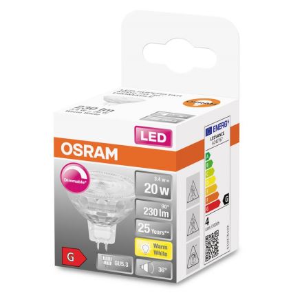 LED stmievateľná žiarovka GU5,3/3,4W/12V 2700K CRI 90 - Osram