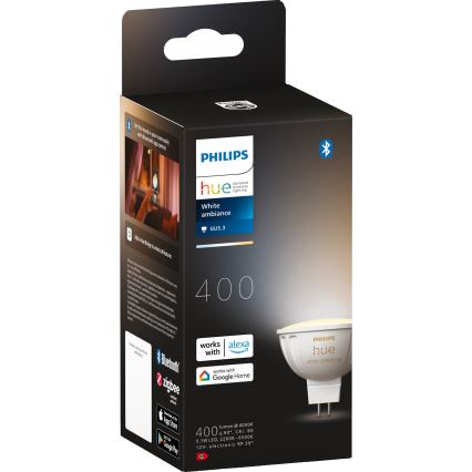 LED Stmievateľná žiarovka Philips Hue White Ambiance GU5,3/MR16/5,1W/12V 2200-6500K