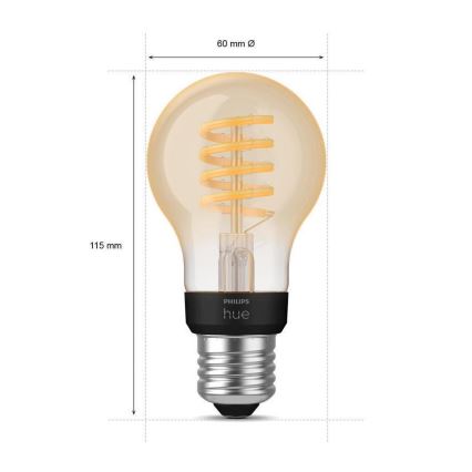 LED Stmievateľná žiarovka Philips Hue WHITE AMBIANCE A60 E27/7W/230V 2200-4500K