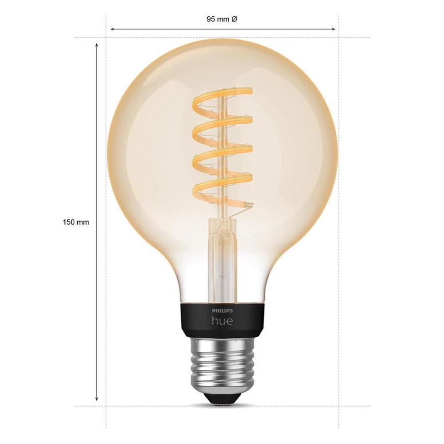 LED Stmievateľná žiarovka Philips Hue WHITE AMBIANCE G93 E27/7W/230V 2200-4500K