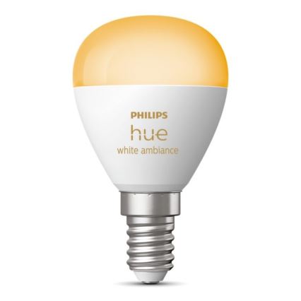 LED Stmievateľná žiarovka Philips Hue WHITE AMBIANCE P45 E14/5,1W/230V 2200-6500K