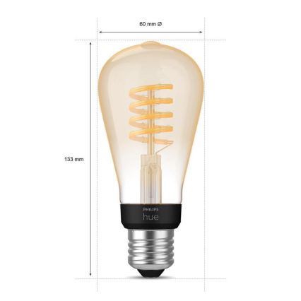 LED Stmievateľná žiarovka Philips Hue WHITE AMBIANCE ST64 E27/7W/230V 2200-4500K