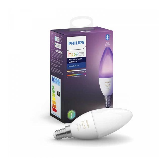 LED Stmievateľná žiarovka Philips Hue WHITE AND COLOR AMBIANCE B39 E14/5,3W/230V 2200K - 6500K