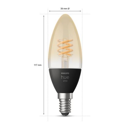 LED Stmievateľná žiarovka Philips Hue WHITE FILAMENT E14/4,5W/230V 2100K