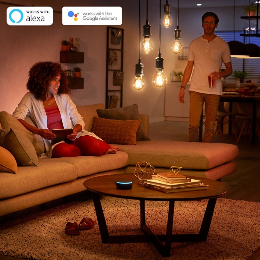 LED Stmievateľná žiarovka Philips HUE WHITE FILAMENT ST64 E27/7W/230V