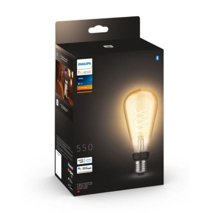 LED Stmievateľná žiarovka Philips Hue WHITE FILAMENT ST72 E27/7W/230V 2100K