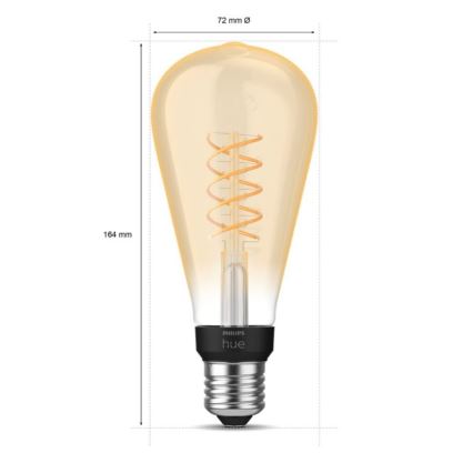 LED Stmievateľná žiarovka Philips Hue WHITE FILAMENT ST72 E27/7W/230V 2100K