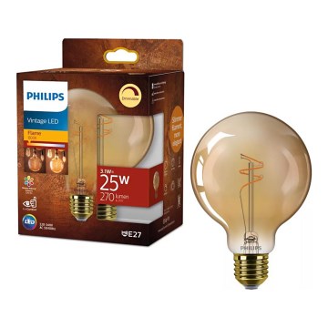 LED stmievateľná žiarovka Philips VINTAGE G95 E27 3,1W/230V 1800K