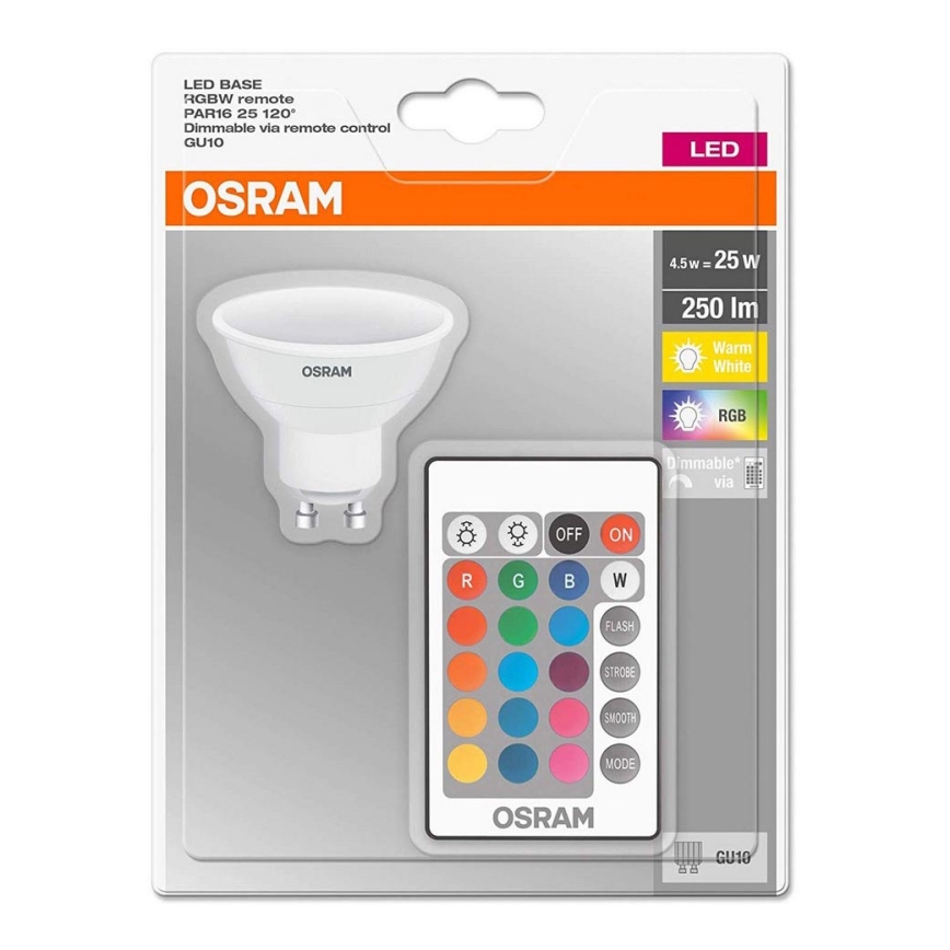 LED Stmievateľná žiarovka RGB GU10/4,5W/230V - Osram