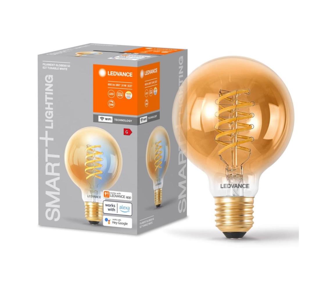 LED Stmievateľná žiarovka SMART+ GLOBE E27/8W/230V 2200-5000K Wi-Fi - Ledvance 4058075777910