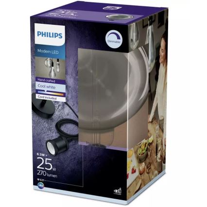 LED Stmievateľná žiarovka SMOKY VINTAGE Philips E27/6,5W/230V 4000K