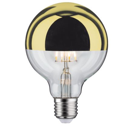 LED Stmievateľná žiarovka so zrkadlovým vrchlíkom GLOBE G95 E27/6,5W/230V 2700K zlatá - Paulmann 28675