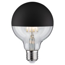 LED Stmievateľná žiarovka so zrkadlovým vrchlíkom GLOBE G95 E27/6,5W/230V 2700K čierna - Paulmann 28676