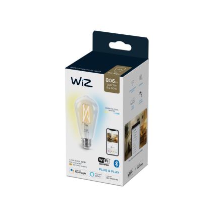 LED Stmievateľná žiarovka FILAMENT ST64 E27/6,7W/230V 2700-6500K CRI 90 Wi-Fi - WiZ
