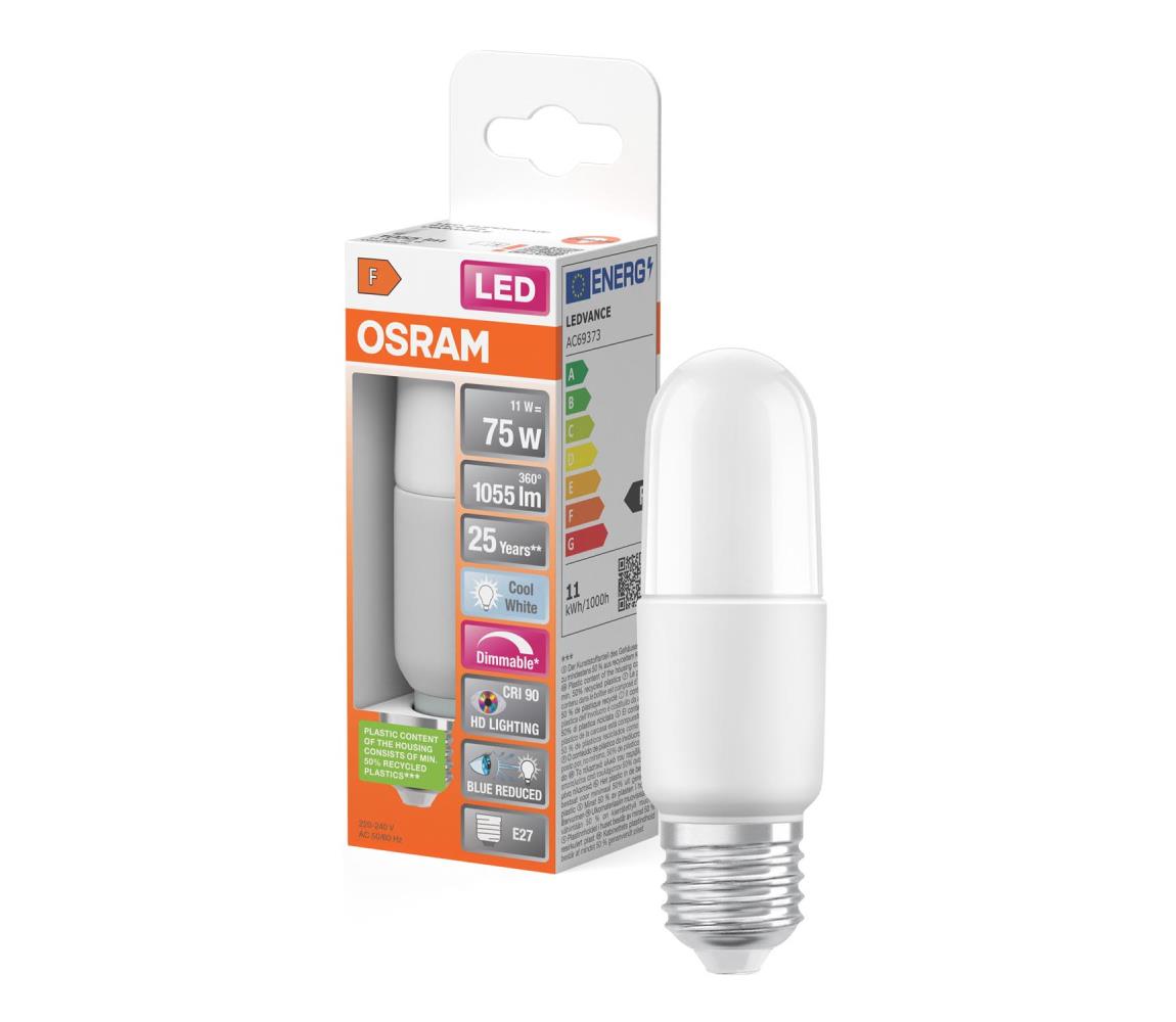 LED stmievateľná žiarovka STICK E27/11W/230V 4000K CRI 90 - Osram 4058075611566