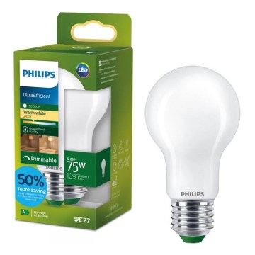 LED stmievateľná žiarovka ULTRAEFFICIENT Philips A60 E27/5,2W/230V 2700K