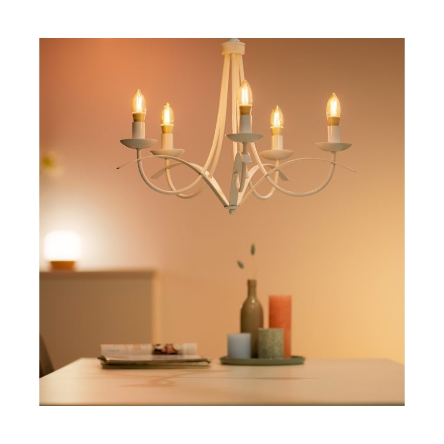 LED Stmievateľná žiarovka VINTAGE FILAMENT C35 E14/4,9W/230V 2000-5000K CRI 90 Wi-Fi - WiZ