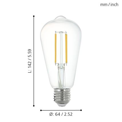 LED Stmievateľná žiarovka E27/6W/230V 2700K - Eglo