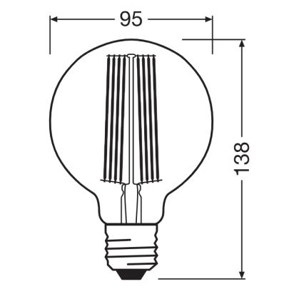 LED Stmievateľná žiarovka VINTAGE FILAMENT E27/11W/230V 1800K - Osram