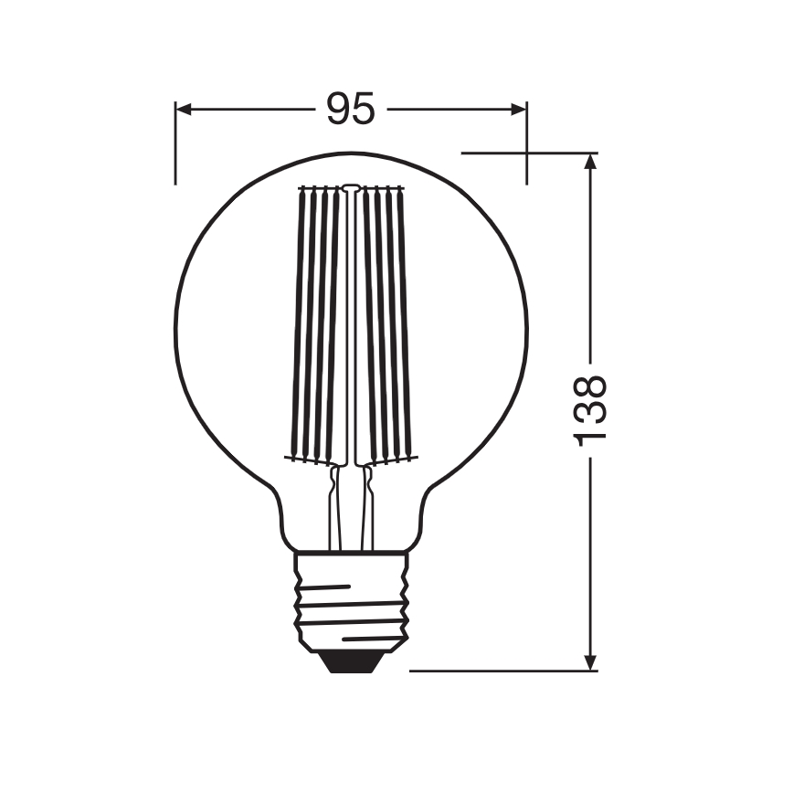 LED Stmievateľná žiarovka VINTAGE FILAMENT E27/11W/230V 1800K - Osram