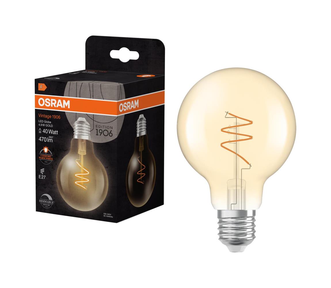 LED stmievateľná žiarovka VINTAGE FILAMENT E27/4,9W/230V 2200K CRI 90 - Osram 4058075836822