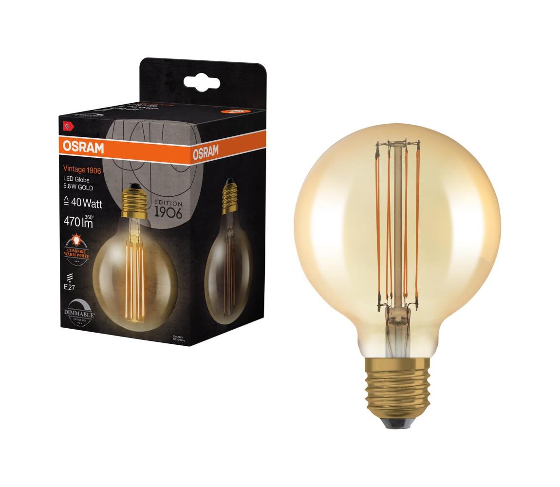 LED stmievateľná žiarovka VINTAGE FILAMENT E27/5,8W/230V 2200K - Osram 4058075761759