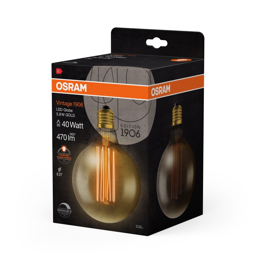 LED stmievateľná žiarovka VINTAGE FILAMENT E27/5,8W/230V 2200K - Osram