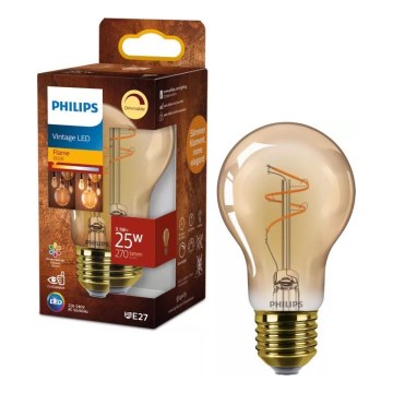 LED Stmievateľná žiarovka VINTAGE Philips A60 E27/3,1W/230V 1800K