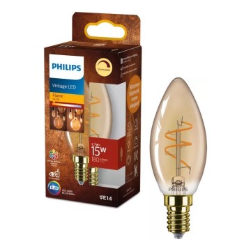 LED Stmievateľná žiarovka VINTAGE Philips B35 E14/2,7W/230V 1800K CRI 90
