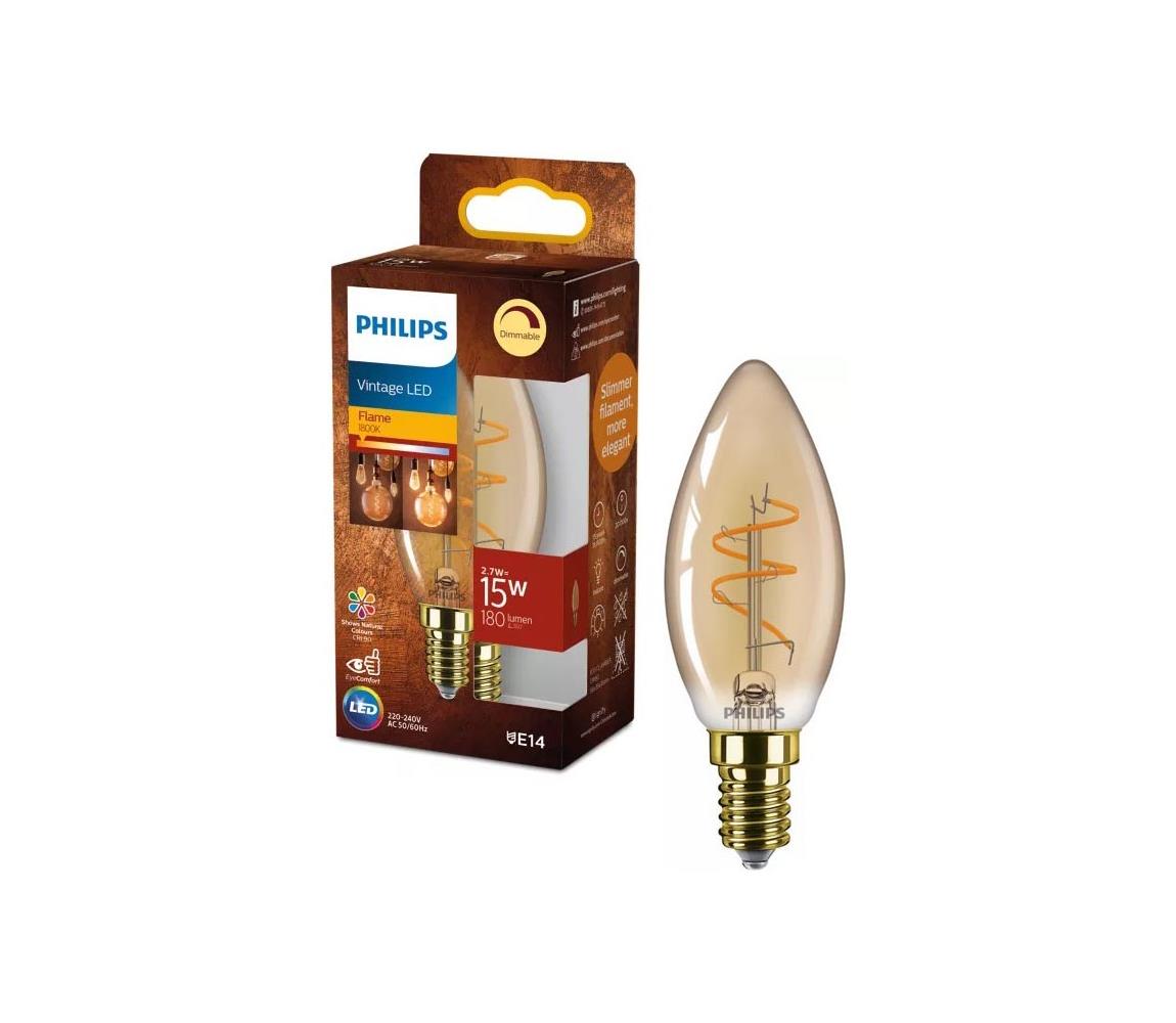 LED Stmievateľná žiarovka VINTAGE Philips B35 E14/2,7W/230V 1800K CRI 90 872110304889900