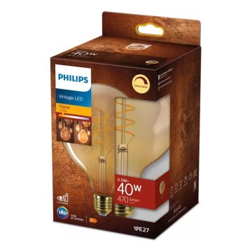 LED Stmievateľná žiarovka VINTAGE Philips G125 E27/5,5W/230V 2200K