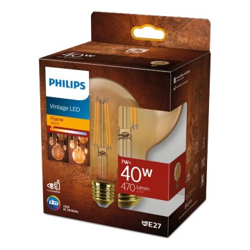 LED Stmievateľná žiarovka VINTAGE Philips G95 E27/7W/230V 1800K